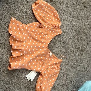 Light Orange Polka Dot Crop Top